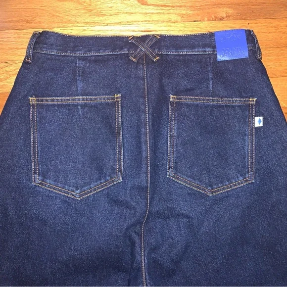 Marcelo Burlon Stone 5 Denim Pleated Jeans Pants Dark Blue Indigo 32 $800 - Picture 6 of 8